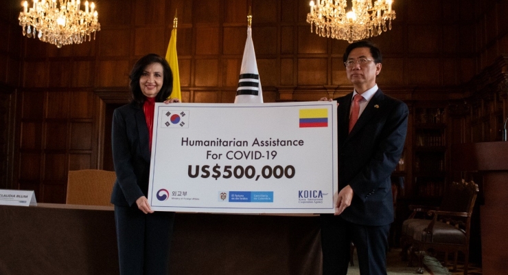 Gobierno coreano realizó una donación para la adquisición de pruebas de diagnóstico y la transferencia para mitigar los efectos de COVID-19 en Colombia