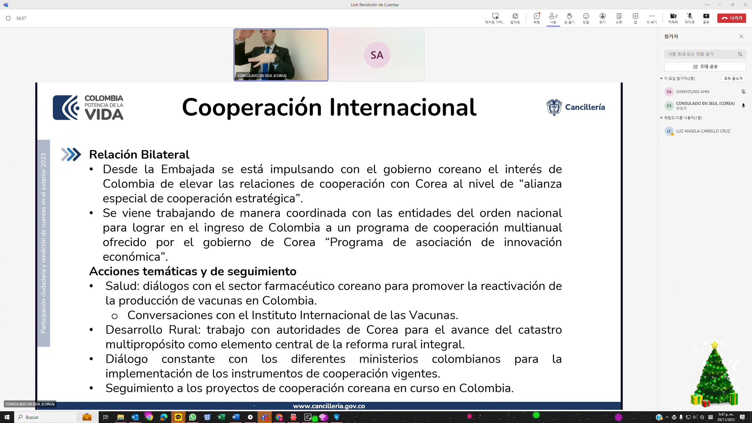 Así rendimos cuentas desde la Embajada y sección consular de Colombia en la República de Corea