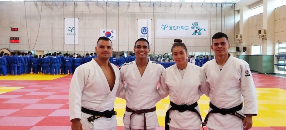 Judocas colombianos se entrenan en Corea del Sur con el apoyo de la Embajada de Colombia