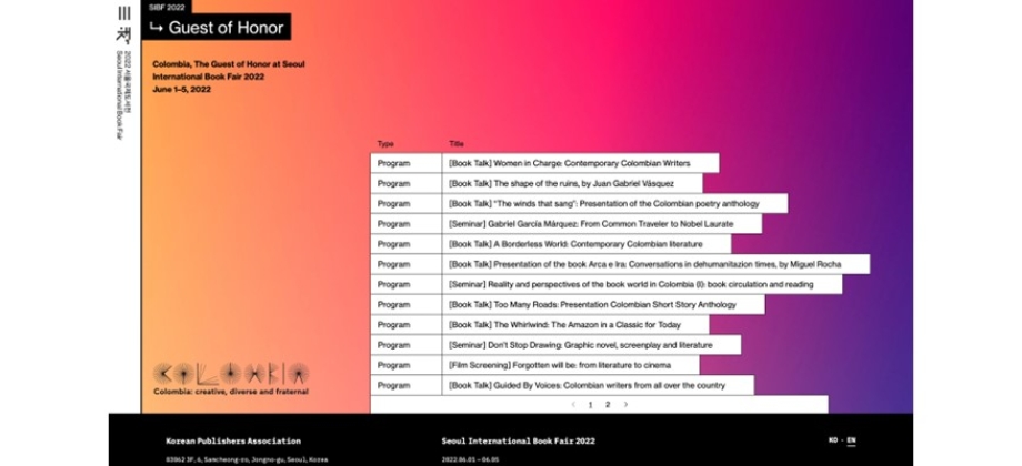 Como país invitado de honor a la feria del libro en Seúl, Colombia tendrá a la venta 34 obras traducidas al coreano