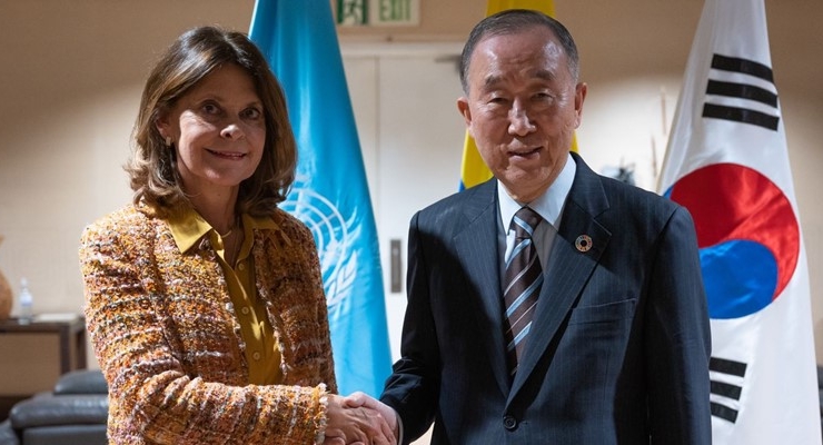 Exsecretario general de la ONU, Ban Ki-moon, desarrolla agenda de trabajo de tres días en Colombia